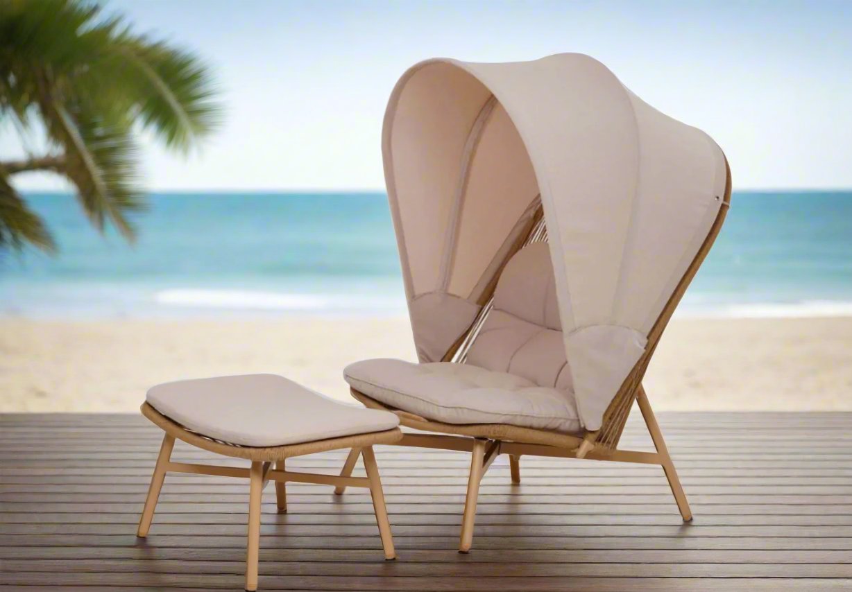 LIDO Outdoor Shade Chair & Footstool Set