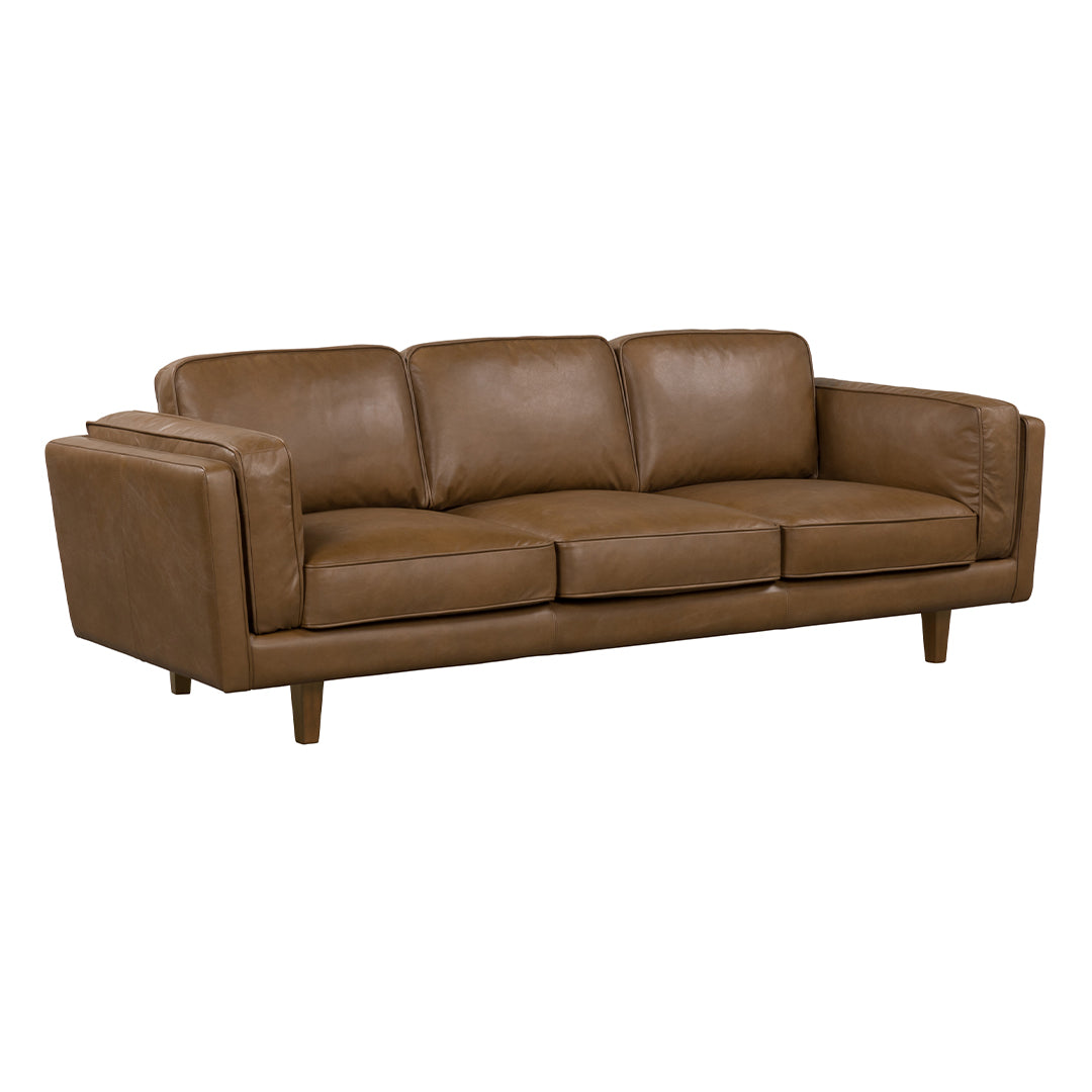 BROOKLYN Tan Leather 3-Seater Sofa – ITEM
