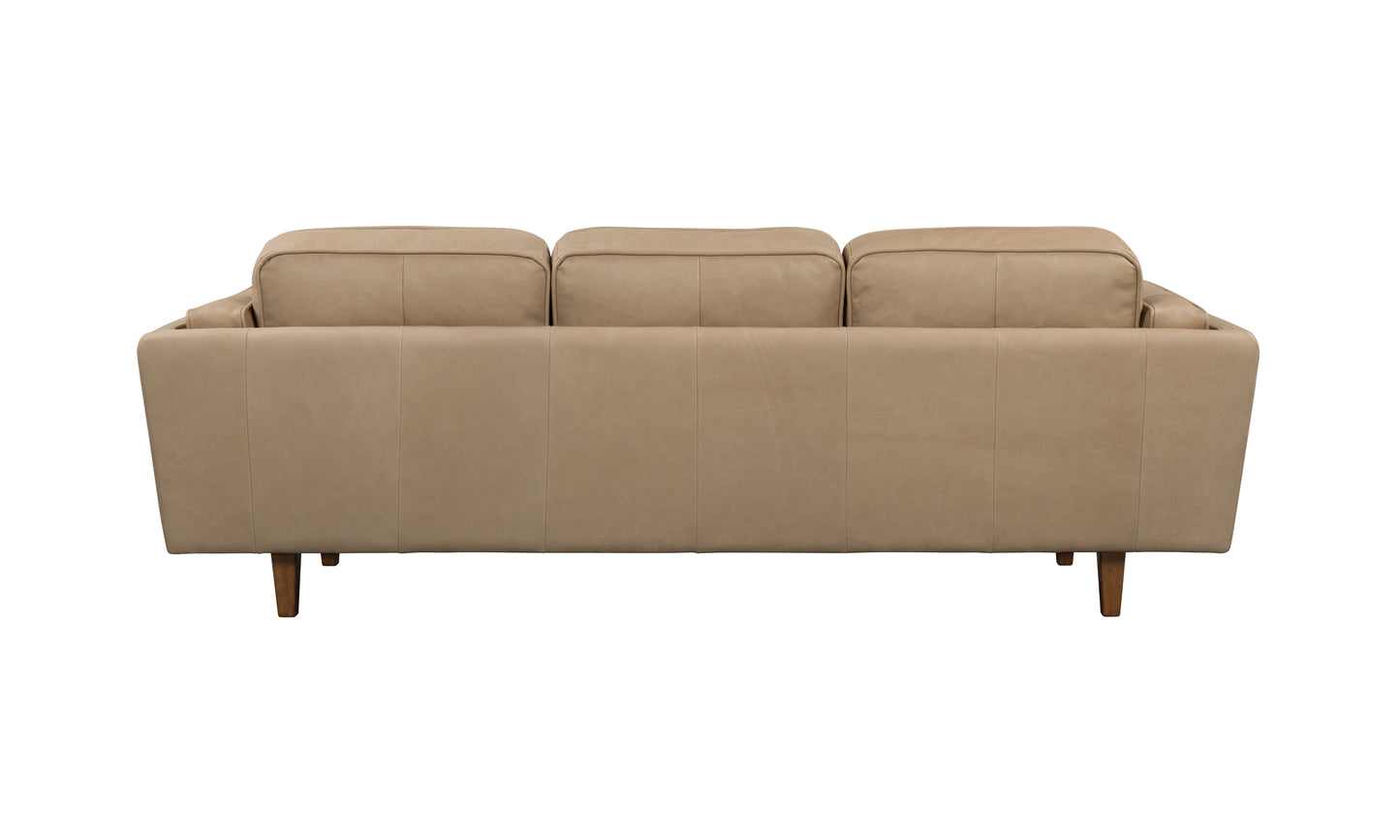 BROOKLYN Ecru Tan Leather 3-Seater Sofa