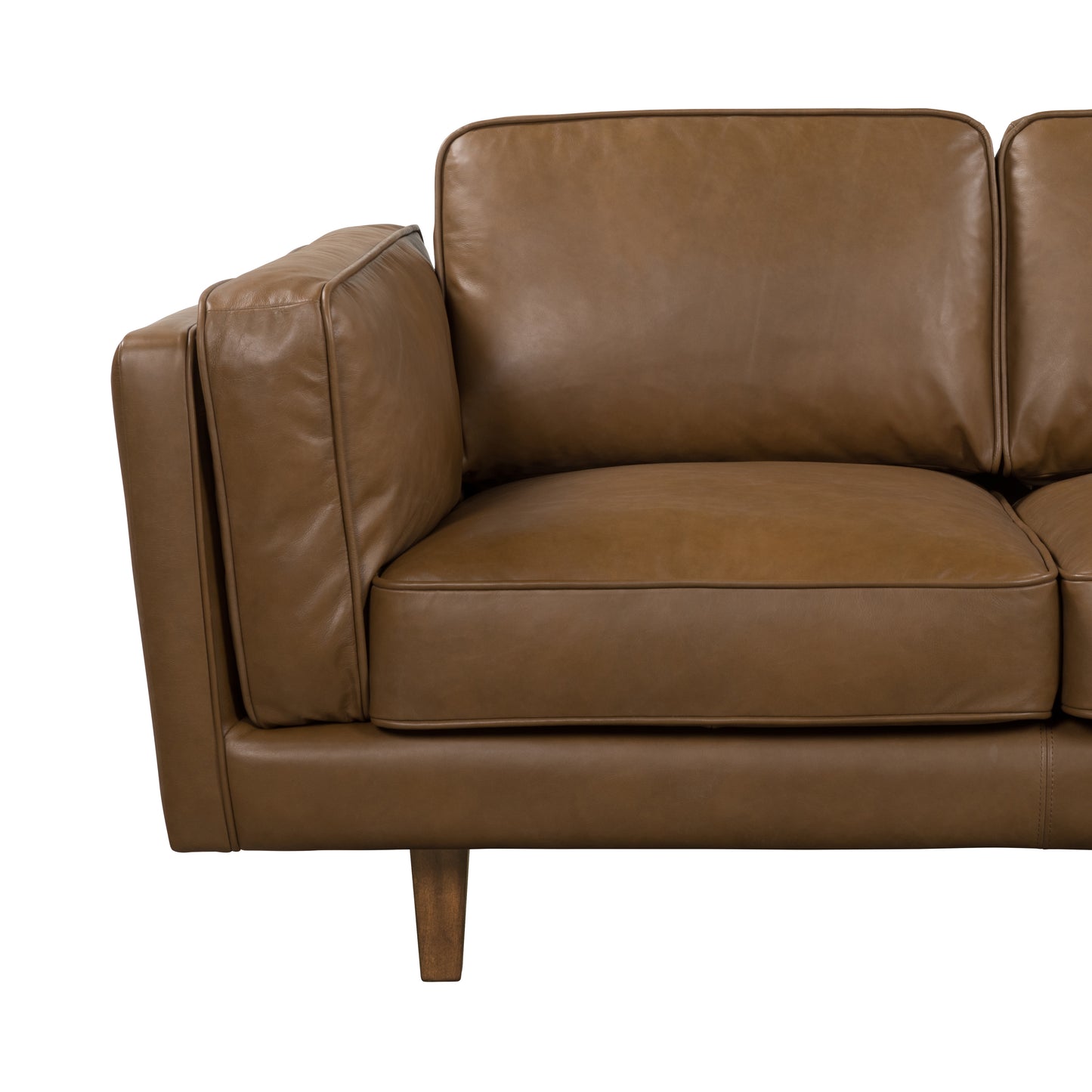 BROOKLYN Tan Leather 3-Seater Sofa