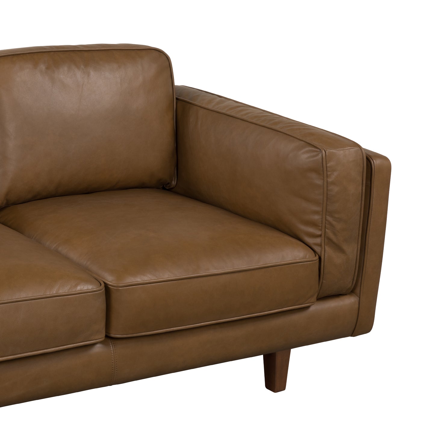 BROOKLYN Tan Leather 3-Seater Sofa