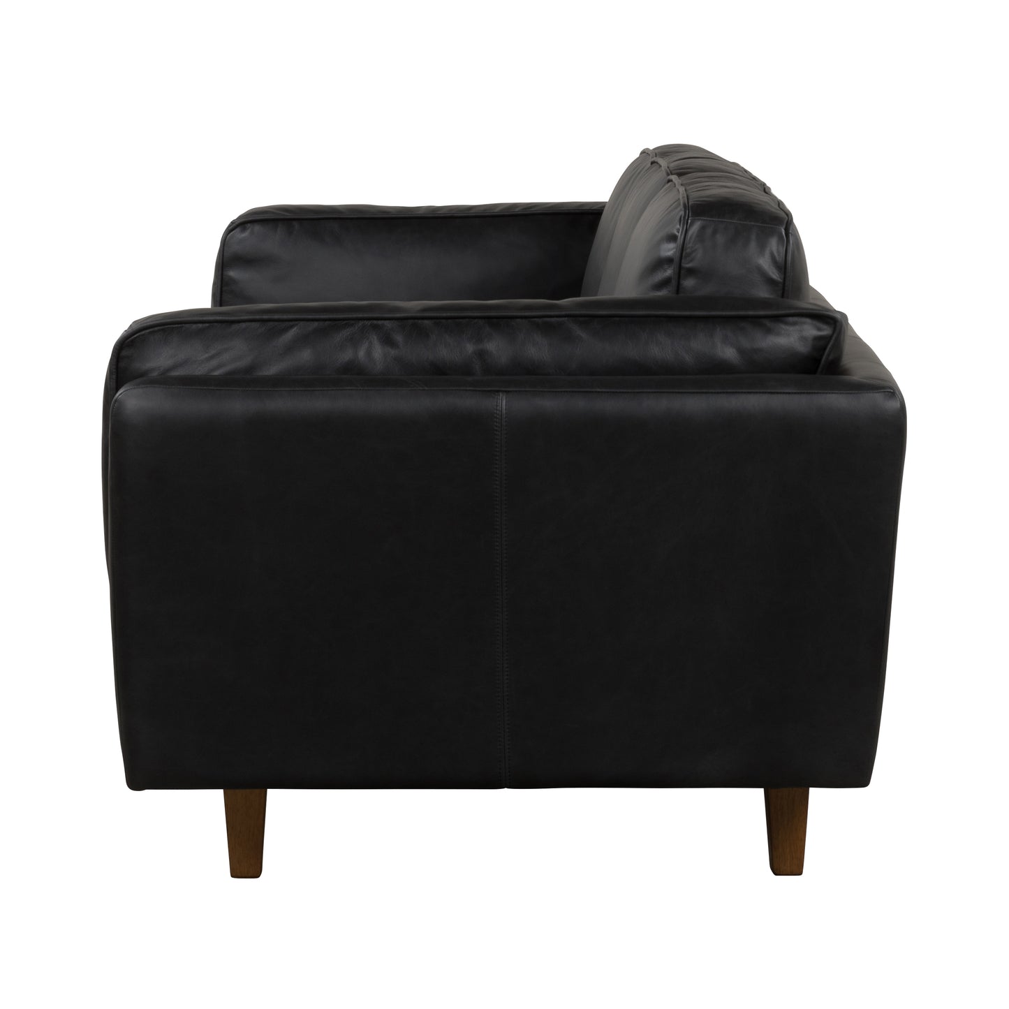 BROOKLYN Black Leather 3-Seater Sofa