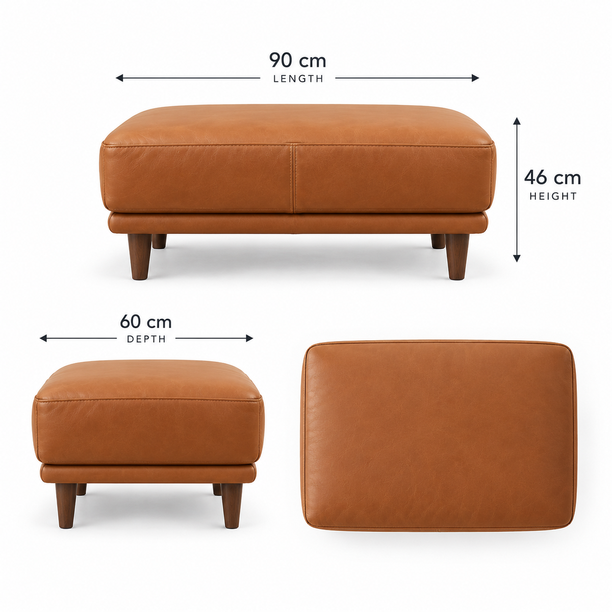 Hugo Leather Ottoman
