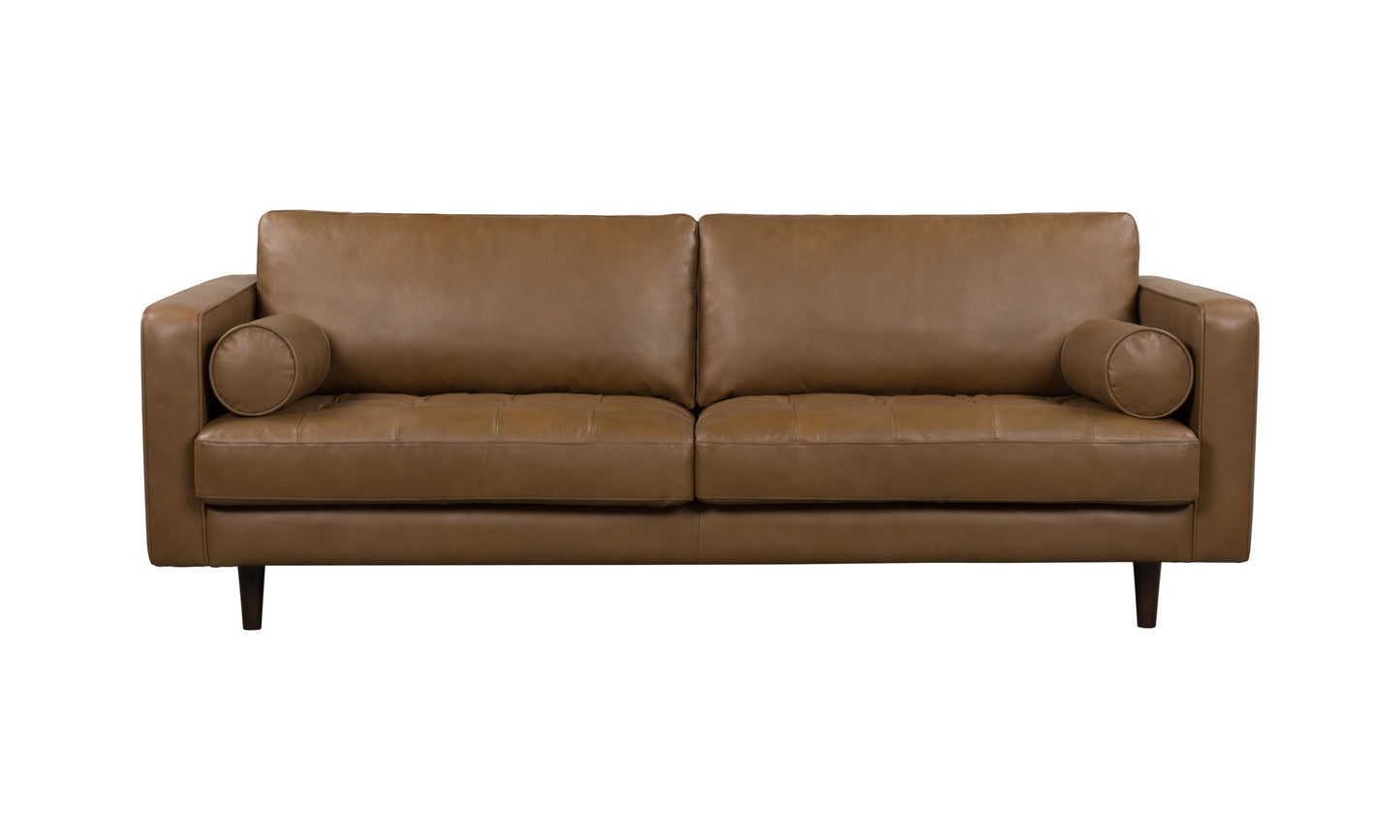 JACKSON Tan Leather 3-Seater Sofa