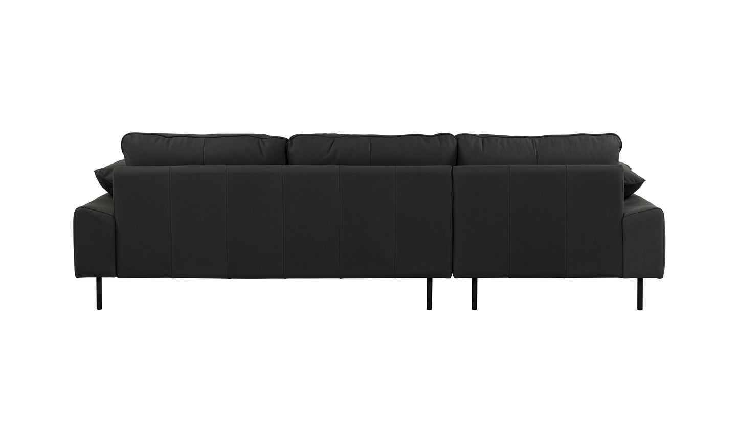 NUBUCK Black Italian Leather Chaise Lounge