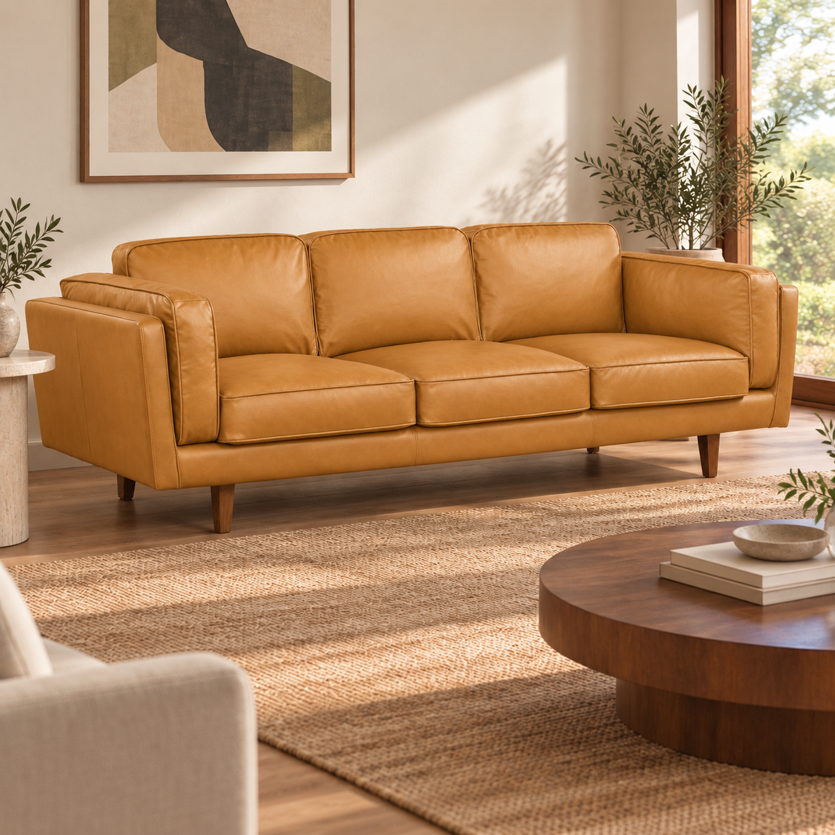 Brooklyn Leather 3 Seater Sofa