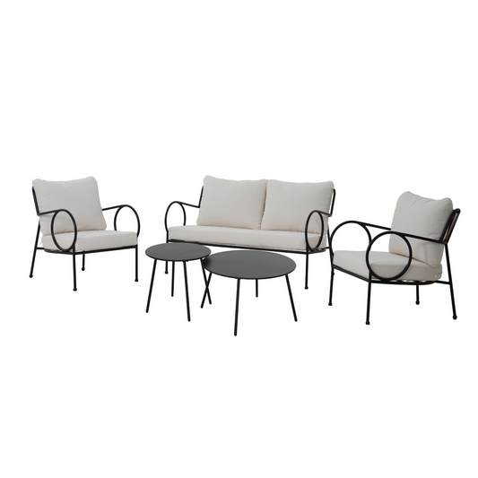 Madrid 5 piece steel patio set