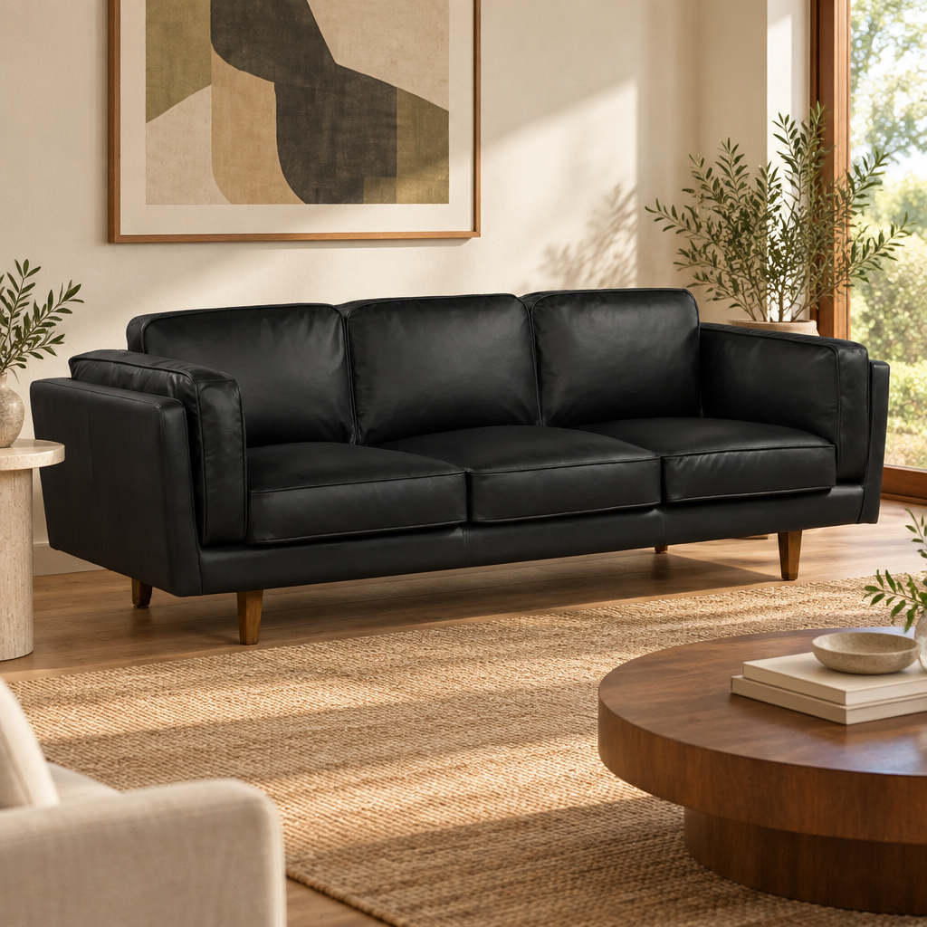 Brooklyn Leather 3 Seater Sofa