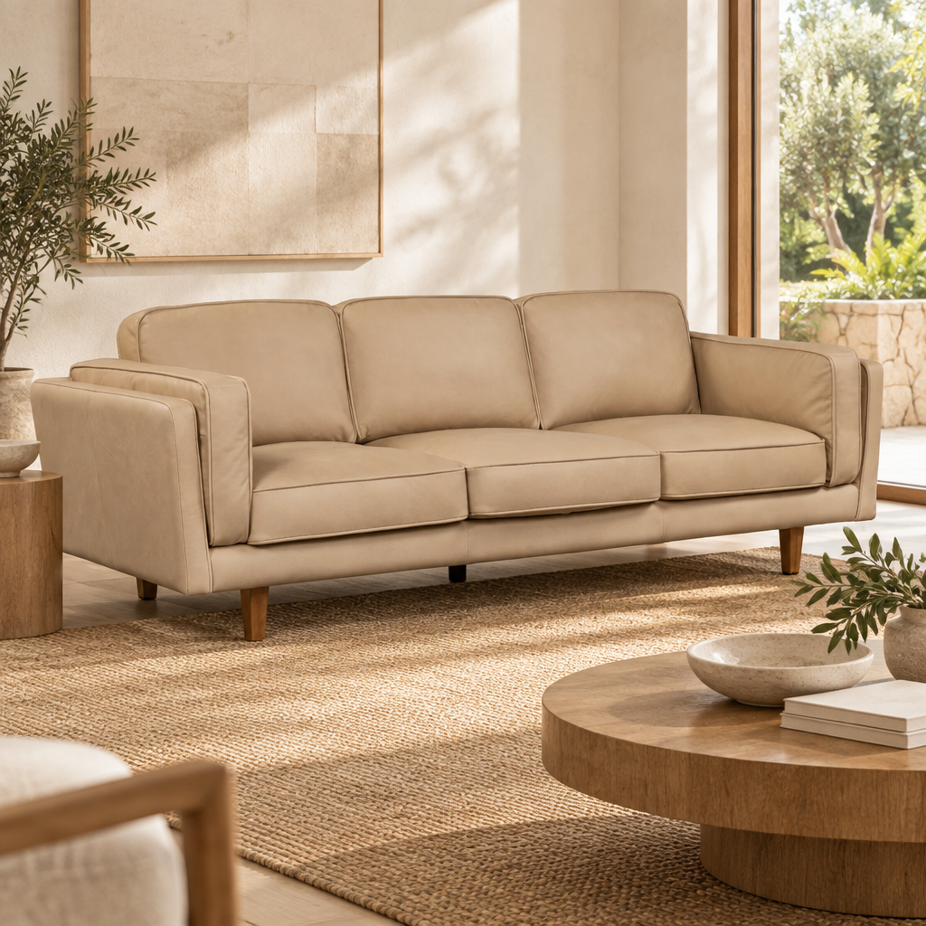 Brooklyn Leather 3 Seater Sofa