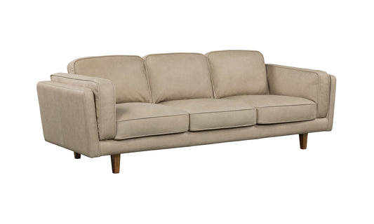 BROOKLYN SAGE LEATHER 3 STR SOFA  SEMI ANALINE