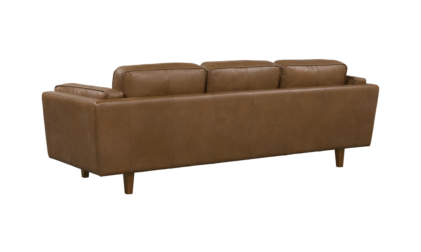 BROOKLYN TAN LEATHER 3 STR SOFA  SEMI ANALINE