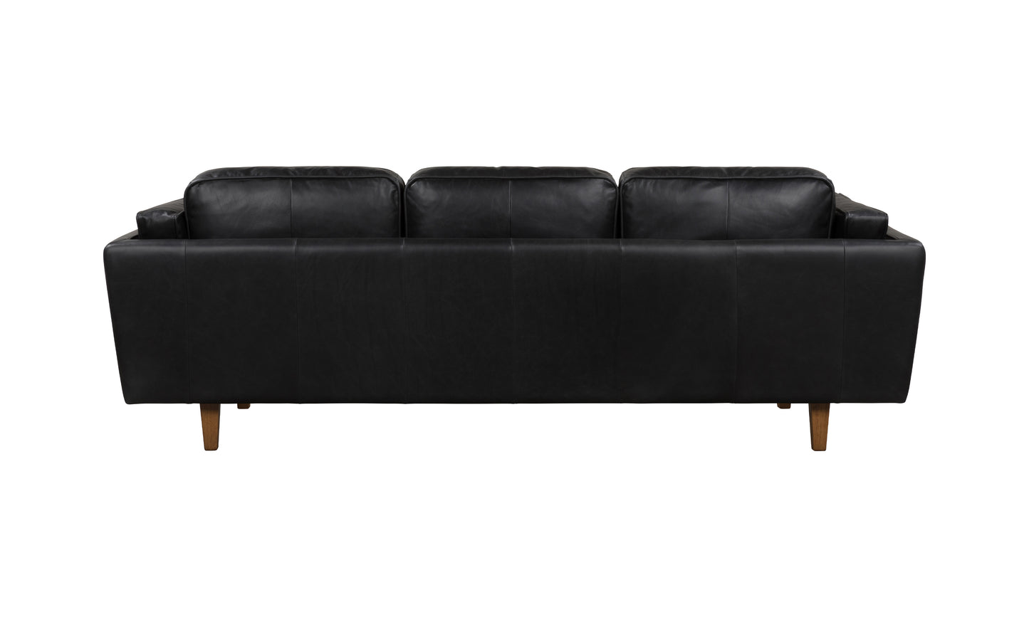 BROOKLYN BLACK LEATHER 3 STR SOFA  SEMI ANALINE