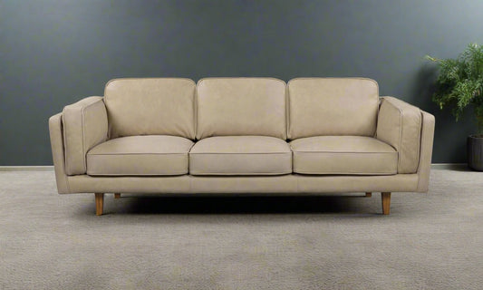 BROOKLYN SAGE LEATHER 3 STR SOFA  SEMI ANALINE