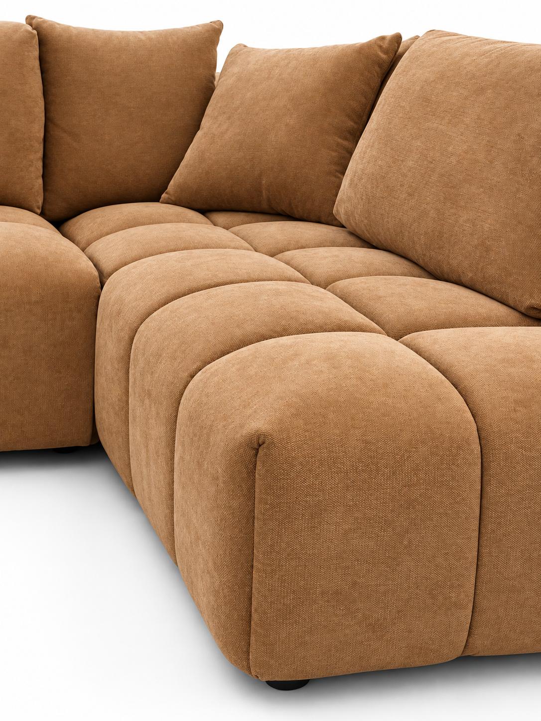 Marsha chaise sofa in Rust Ochre