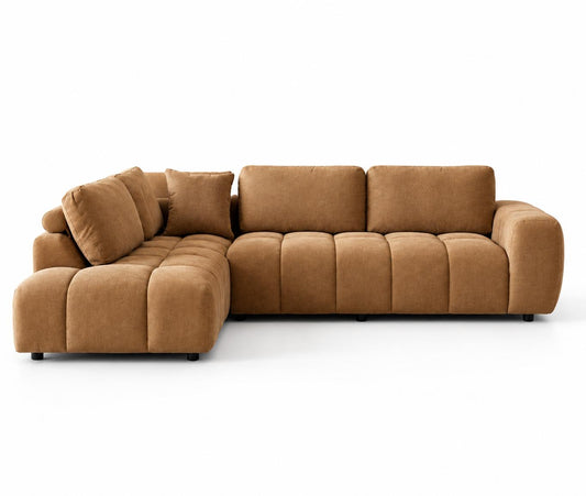 Marsha chaise sofa in Rust Ochre