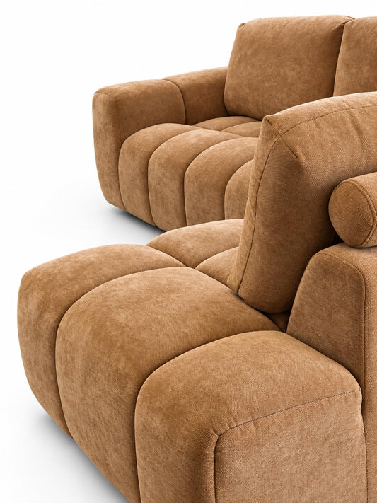 Marsha chaise sofa in Rust Ochre