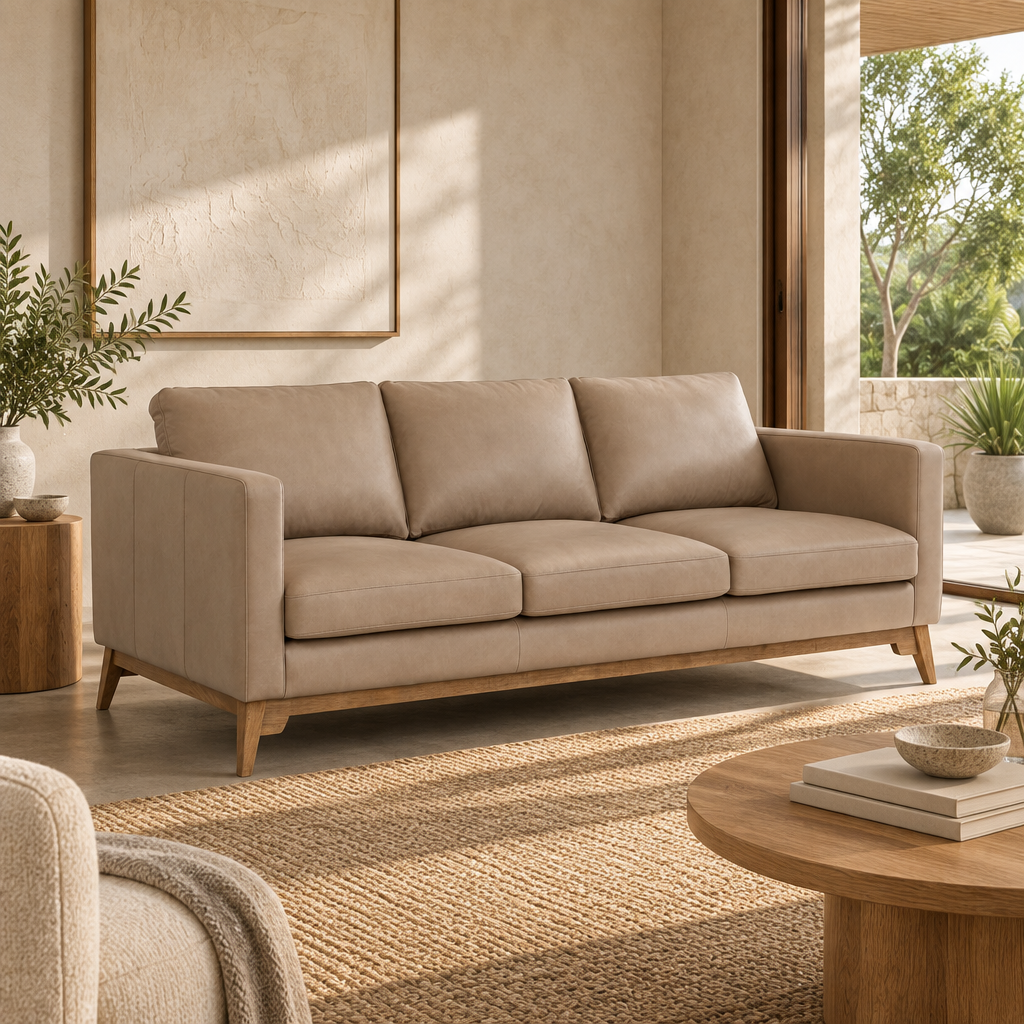 Fillamore Leather 3 Seater Sofa