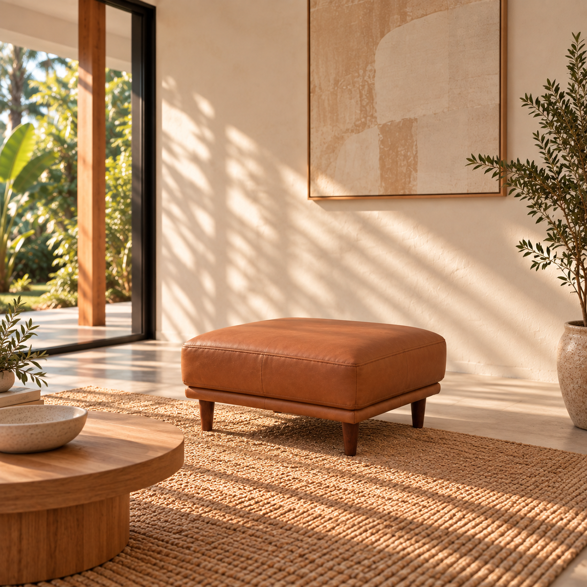 Hugo Leather Ottoman