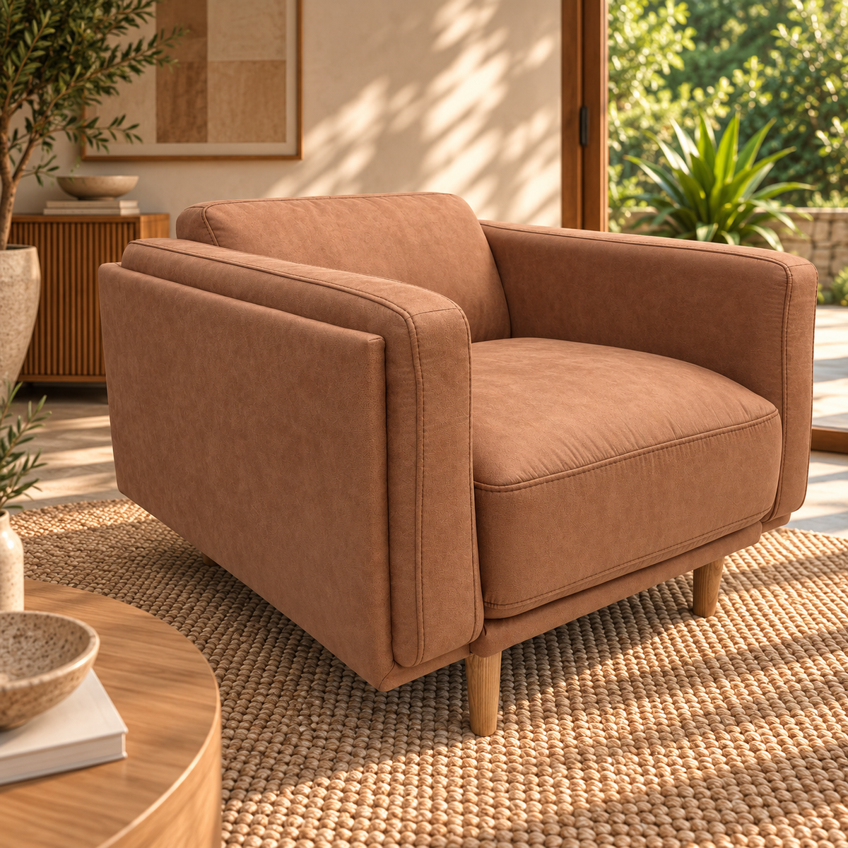 Hugo Vegan Suede Armchair