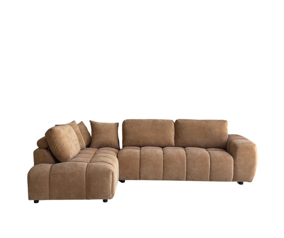 Marsha chaise sofa in Rust Ochre
