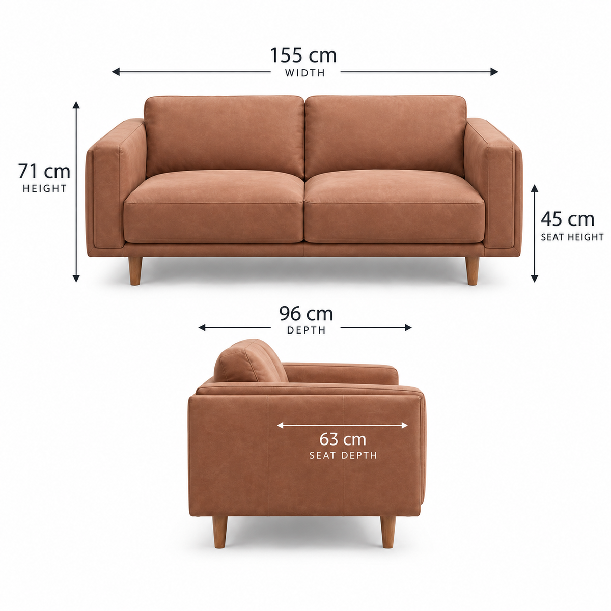 Hugo 2 Seater Vegan Suede Sofa