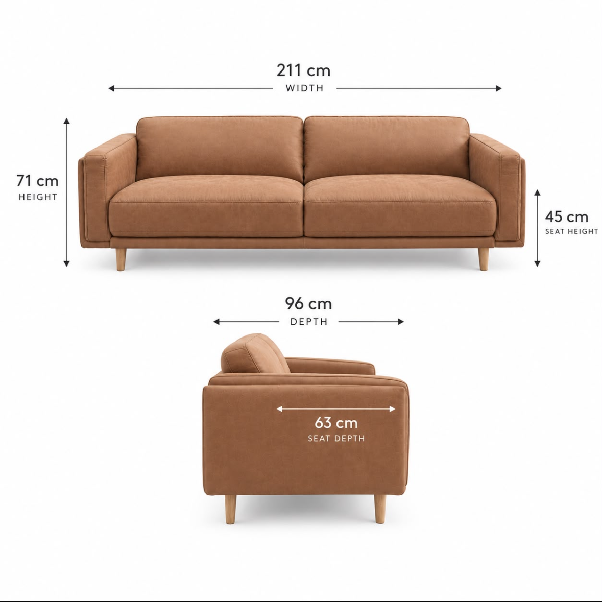 Hugo 3 Seater Vegan Suede Sofa