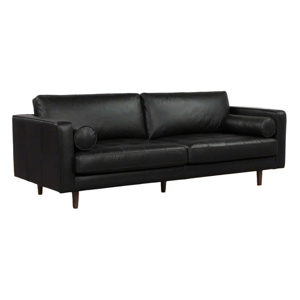 JACKSON Black Leather 3-Seater Sofa