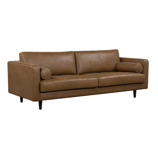 JACKSON Tan Leather 3-Seater Sofa