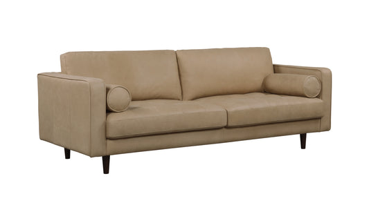 JACKSON ECRU LEATHER 3 STR SOFA  SEMI ANALINE