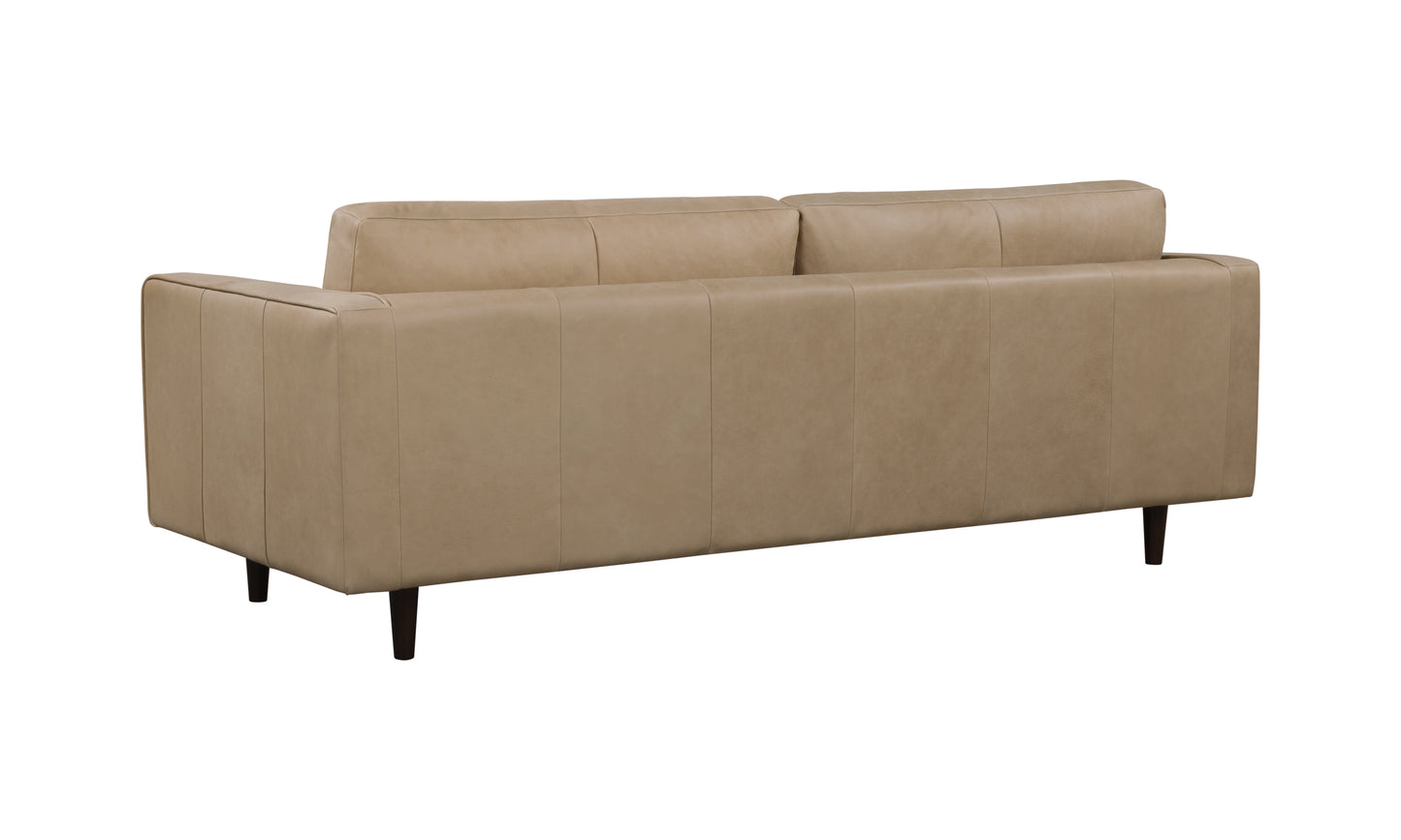 JACKSON ECRU LEATHER 3 STR SOFA  SEMI ANALINE