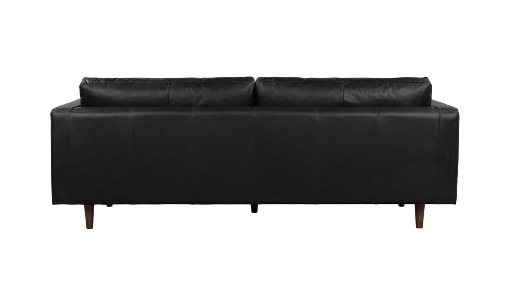 JACKSON Black Leather 3-Seater Sofa - Semi Aniline