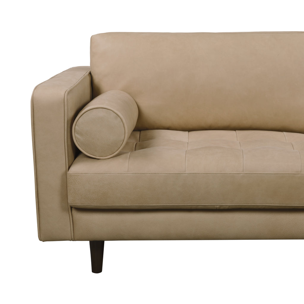 JACKSON Ecru Leather 3-Seater Sofa - Semi Aniline