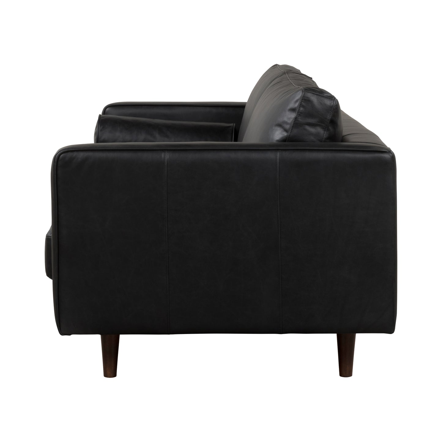 JACKSON BLACK LEATHER 3 STR SOFA  SEMI ANALINE