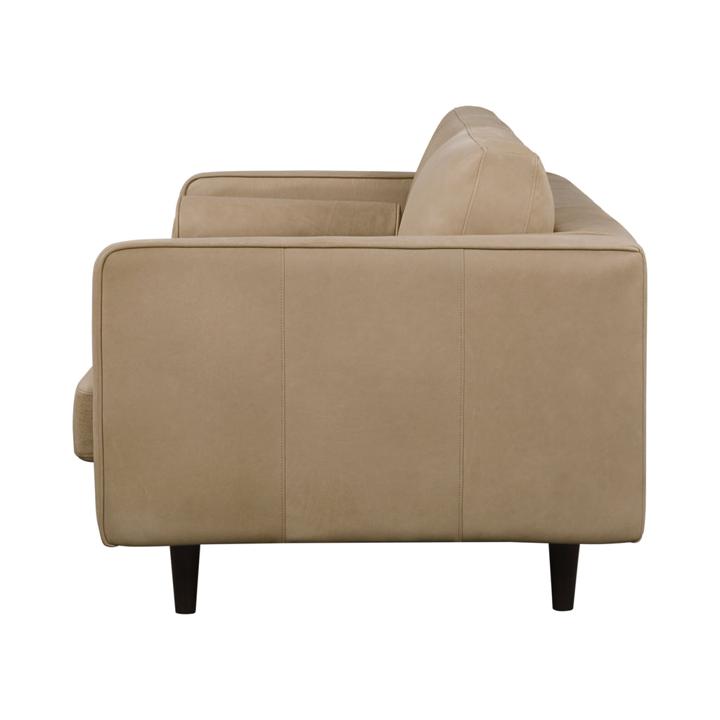 JACKSON Ecru Leather 3-Seater Sofa - Semi Aniline