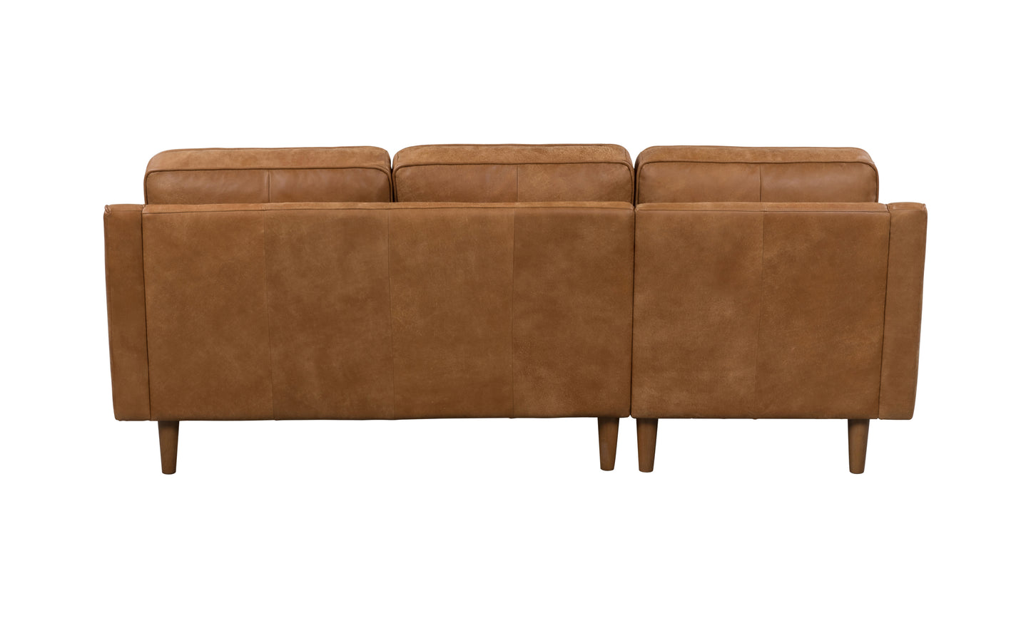 JETHRO LEATHER CHAISE LOUNGE - SEMI ANALINE