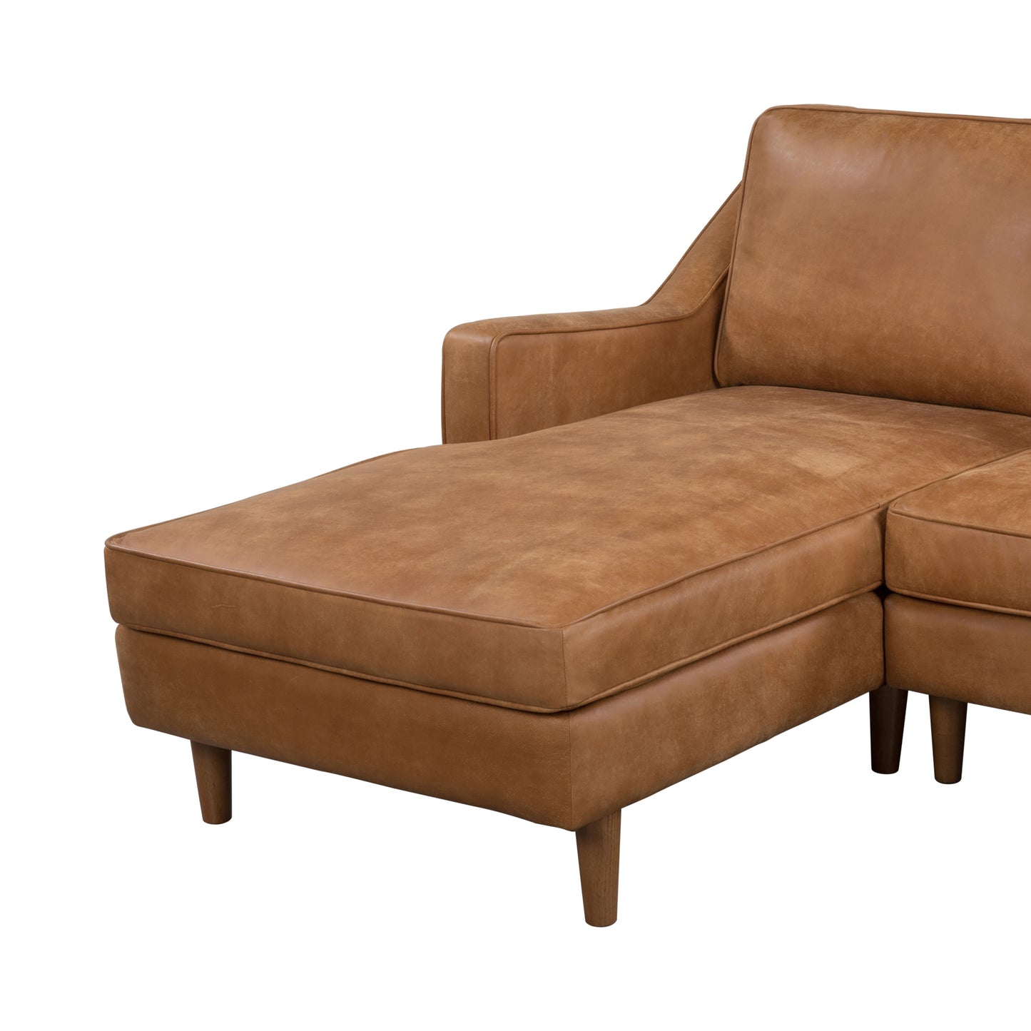 JETHRO LEATHER CHAISE LOUNGE - SEMI ANALINE