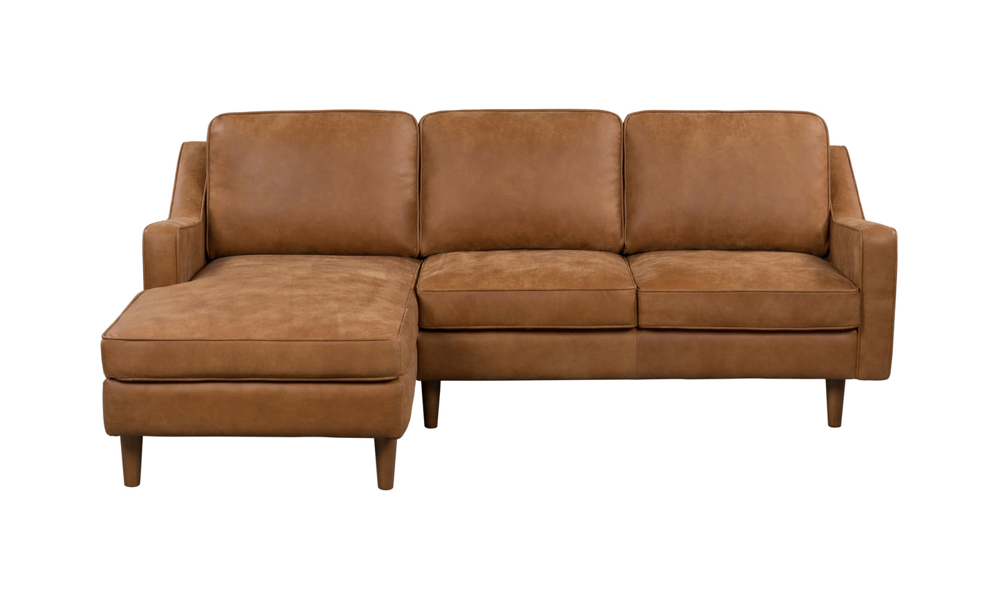 JETHRO LEATHER CHAISE LOUNGE - SEMI ANALINE