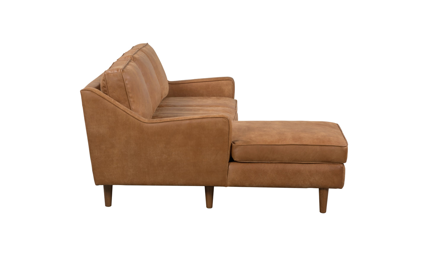 JETHRO LEATHER CHAISE LOUNGE - SEMI ANALINE