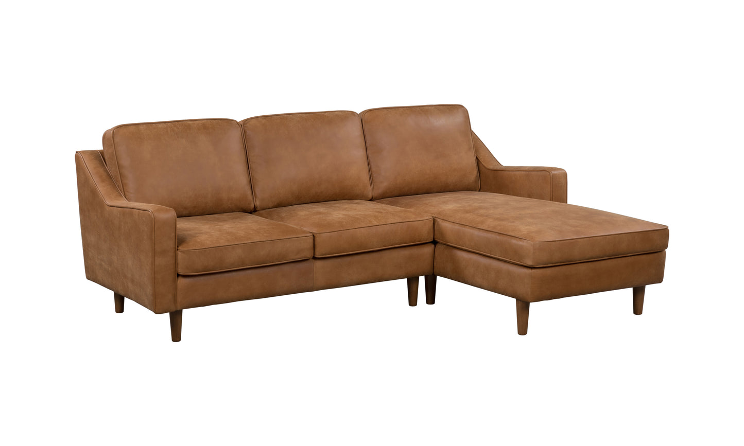 JETHRO LEATHER CHAISE LOUNGE - SEMI ANALINE