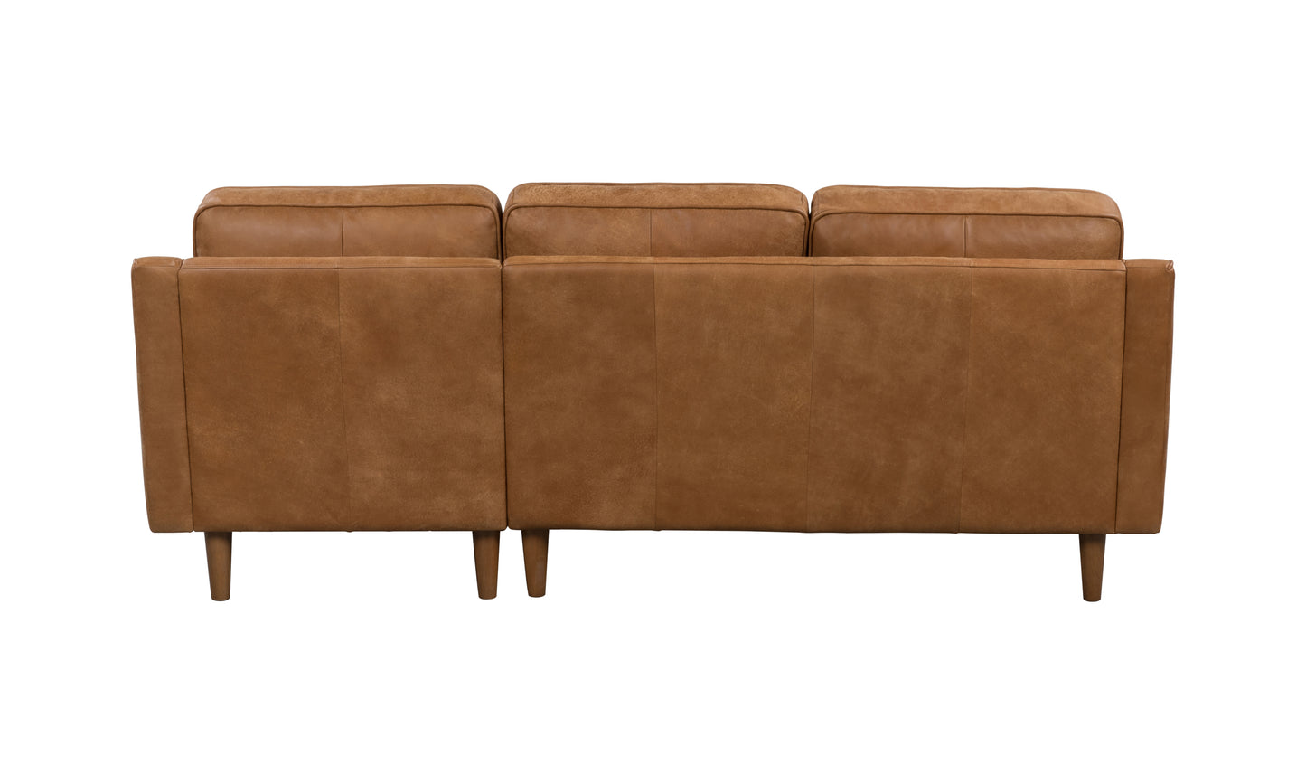 JETHRO LEATHER CHAISE LOUNGE - SEMI ANALINE