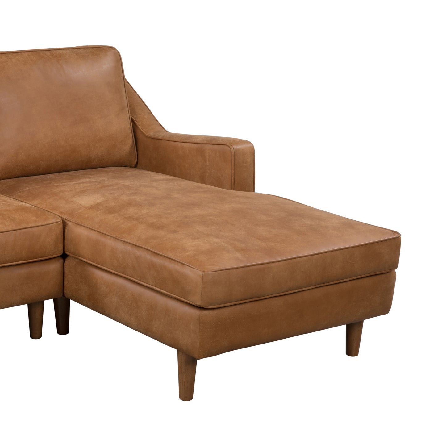 JETHRO LEATHER CHAISE LOUNGE - SEMI ANALINE