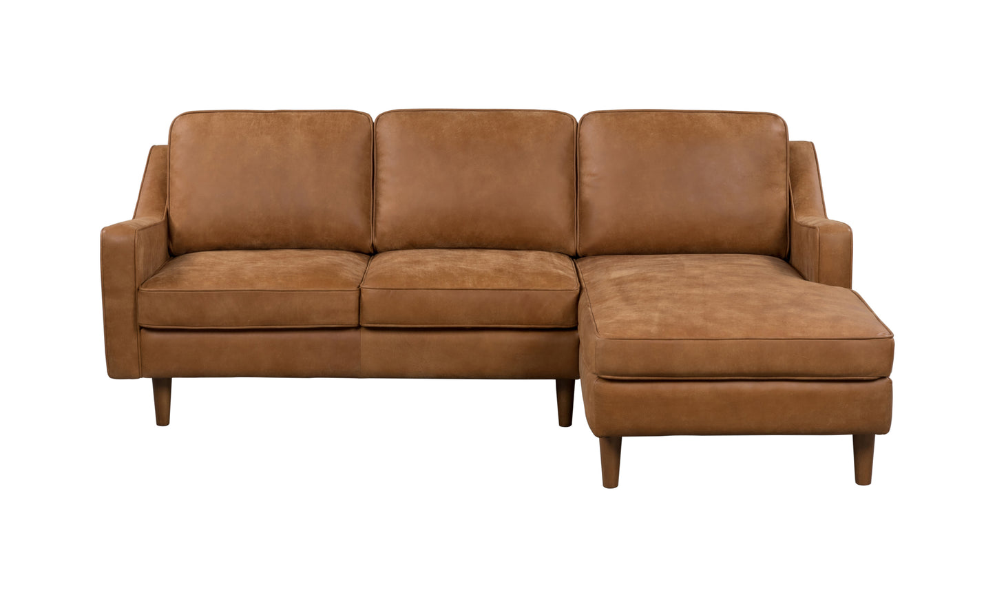 JETHRO LEATHER CHAISE LOUNGE - SEMI ANALINE