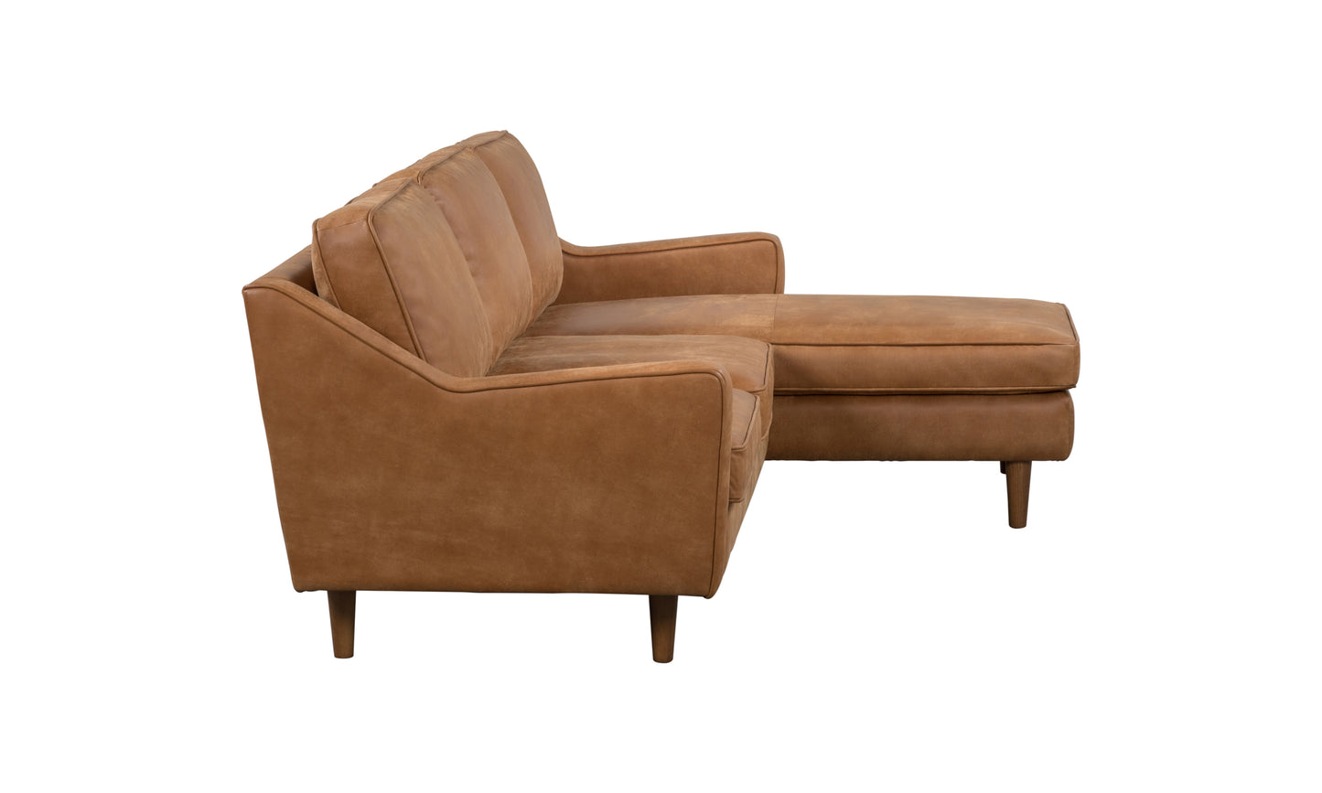 JETHRO LEATHER CHAISE LOUNGE - SEMI ANALINE