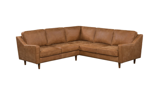 Fraser leather corner lounge : full semi analine