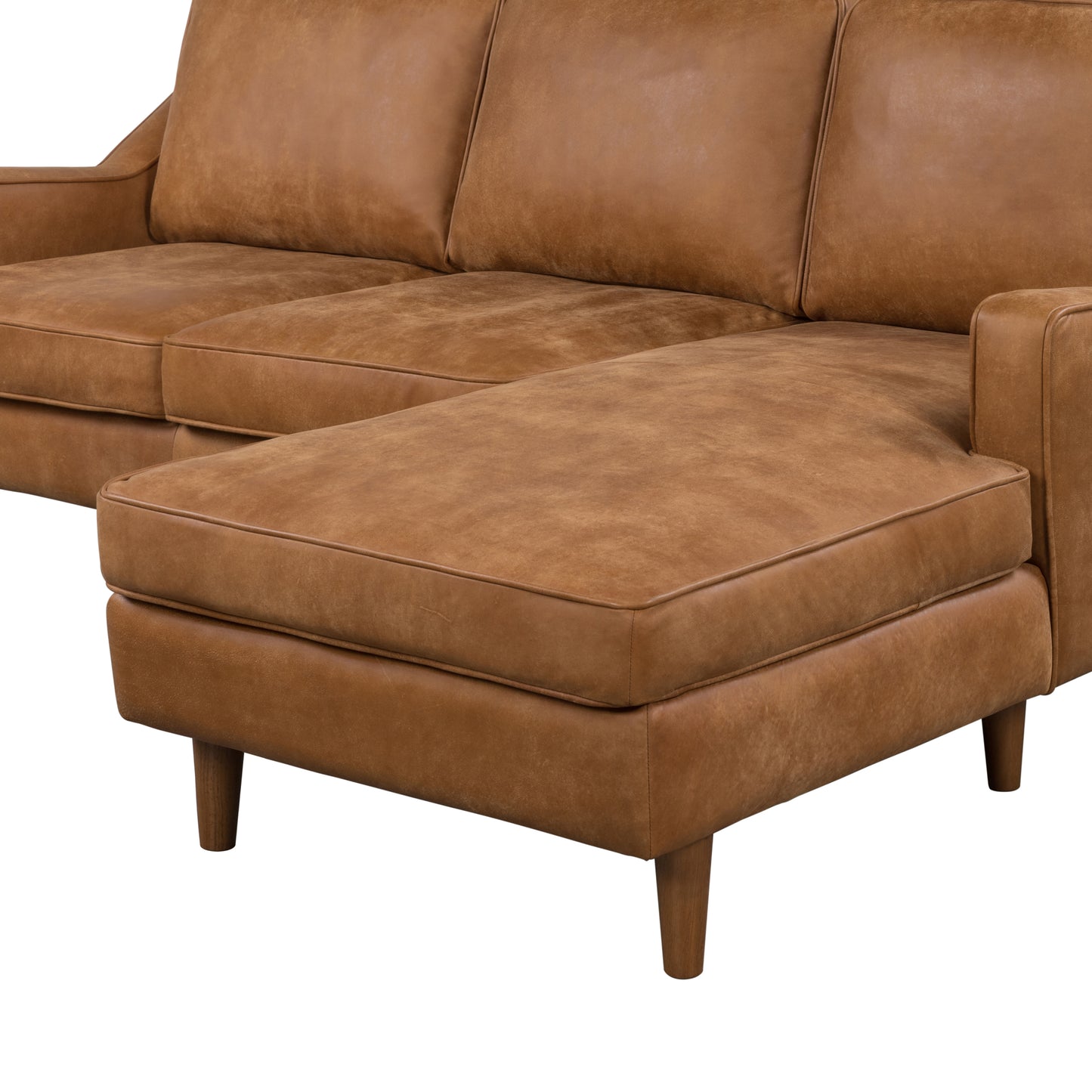 Jethro leather chaise lounge - semi analine