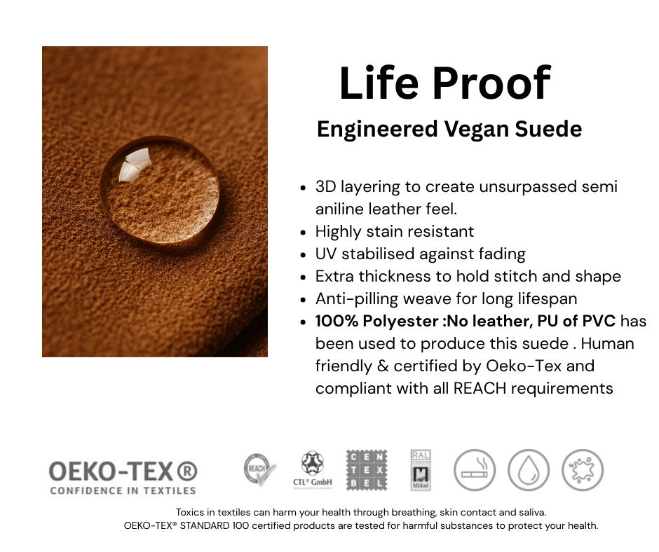 Hugo 3 seater Vegan Suede Sofa