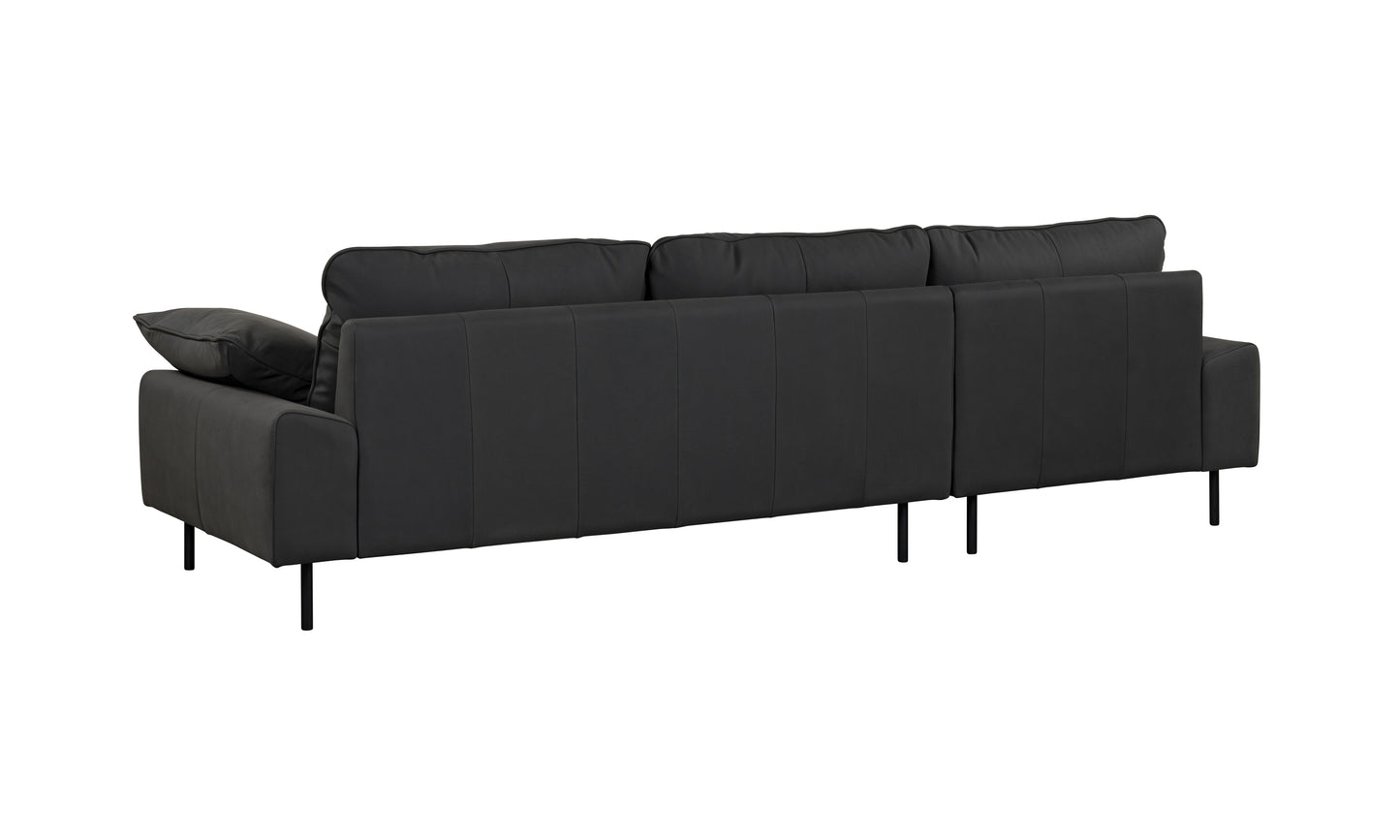 NUBUCK BLACK ITALIAN LEATHER CHAISE LOUNGE