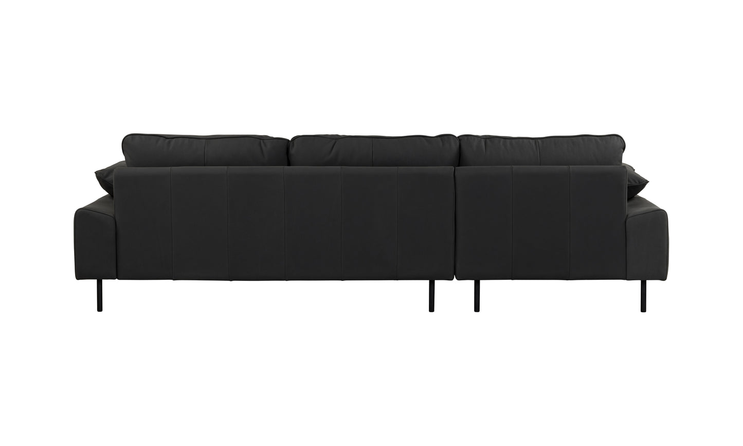 NUBUCK BLACK ITALIAN LEATHER CHAISE LOUNGE