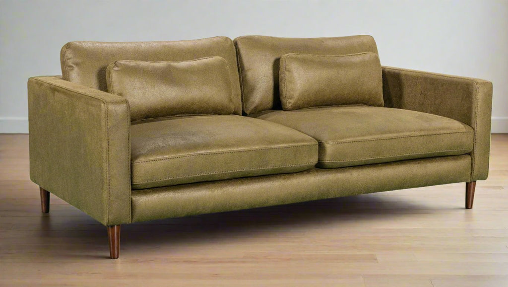 BELLA 3-Seater Moss Green Suede Lounge: Moss Hybrid (heavy duty imitation suede)