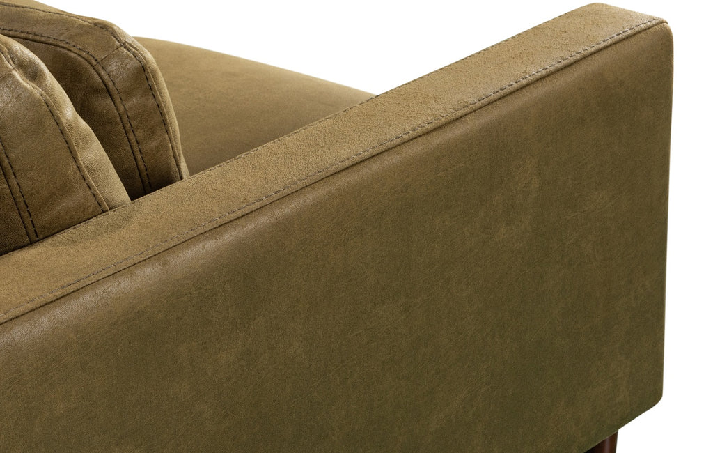 BELLA 3-Seater Moss Green Suede Lounge: Moss Hybrid (heavy duty imitation suede)
